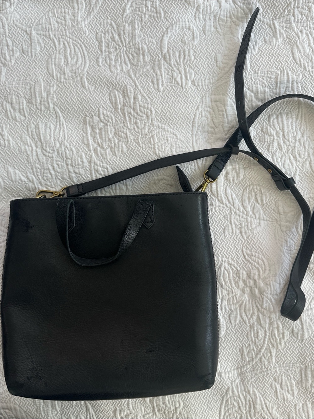 Madewell Black Leather Crossbody Bag